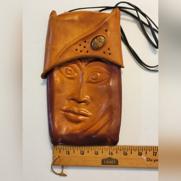Vintage Leather Art Crossbody Purse by Deborah Einbender Pursona - Picture 3 of 13
